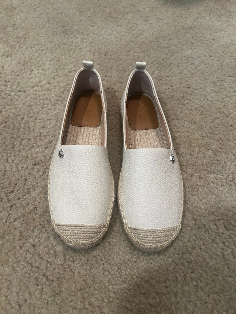Brand New Ralph Lauren Cameryn Iv Tumbled Leather Espadrilles  Sz 6